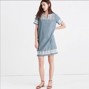 Madewell Embroidered Chambray Dress